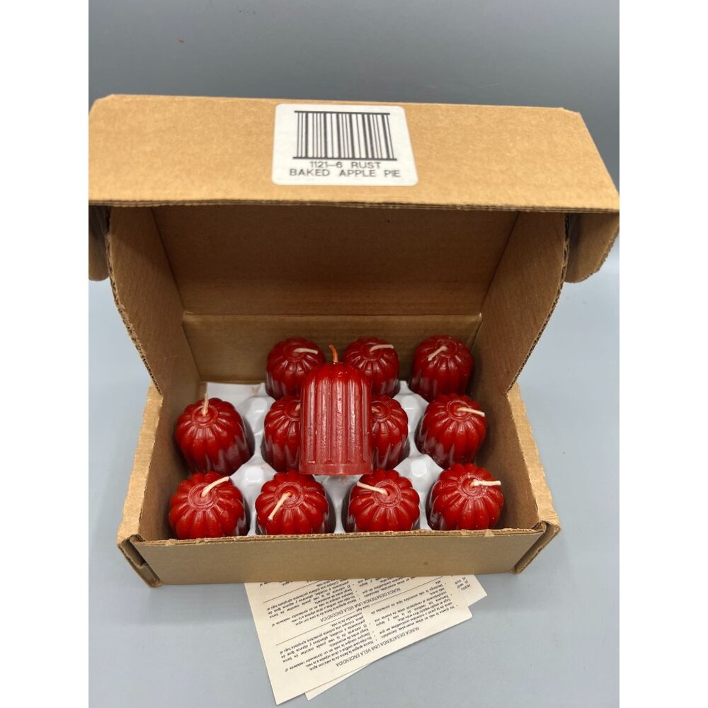 Vtg Home Interiors Votive Candles 2" Box of 12 #1121- 6 Rust Orange Baked Apple - Picture 2 of 7